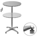 Table à manger ronde en aluminium en acier inoxydable hauteur réglable 60 60 70 / 110cm - aqrau Table à manger ronde en aluminium en acier inoxydable hauteur réglable 60 60 70 / 110cm - aqrau