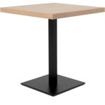 Finori - table a manger seule quadrato - 4 personnes - mlamin chene et noir - l70 x h75 x p70 cm