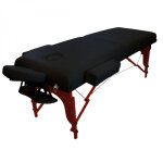 Table de massage 15 cm pliante 2 zones en bois fonc� avec panneau reiki + accessoires et housse de transport ...
