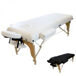 Table de massage 15 cm pliante 2 zones en bois avec panneau reiki + accessoires et housse de transport ...