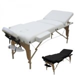 Table de massage 15 cm pliante 3 zones en bois avec panneau reiki + accessoires et housse de transport ...