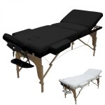 Table de massage 15 cm pliante 3 zones en bois avec panneau reiki + accessoires et housse de transport ...