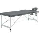 Table de massage 3 zones cadre en aluminium anthracite 186x68cm
