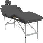 Table de massage, lit de massage 4 zones cadre en aluminium anthracite 186x68cm vidaxl