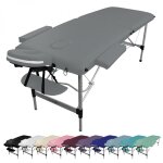 Table de massage pliante 2 zones en aluminium + accessoires et housse de transport - gris - vivezen Table de massage pliante 2 zones en aluminium + accessoires et housse de transport - gris - vivezen