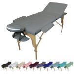 Table de massage pliante 3 zones en bois avec panneau reiki + accessoires et housse de transport - gris ... Table de massage pliante 3 zones en bois avec panneau reiki + accessoires et housse de transport - gris ...