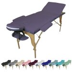 Table de massage pliante 3 zones en bois avec panneau reiki + accessoires et housse de transport - violet ... Table de massage pliante 3 zones en bois avec panneau reiki + accessoires et housse de transport - violet ...