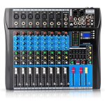 Table de mixage audio, �galiseur 8 canaux, console de mixage, bluetooth, lcd dj, pour karaok�, soir�e, ...