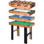 Table multi jeux 4 en 1 babyfoot billard air hockey ping - pong avec accessoires en bois 92l x 78l x ...