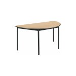 Sans marque - table multi - usages demi - rond l 140 x p 70 cm, piétement noir - confort - plateau hêtre ... Sans marque - table multi - usages demi - rond l 140 x p 70 cm, piétement noir - confort - plateau hêtre ...
