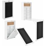Table murale pliable bureau mural rabattable mdf 156 cm blanc