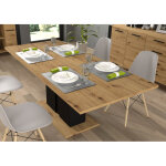 Table nuka i 140 - 200x90x76 cm ch�ne artisan / noir mat table pliable, table de cuisine, table � manger ...
