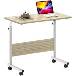 Table pour ordinateur portable rglable en hauteur, petite table d'appoint 8040 cm amovible avec roulettes ...