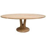 Table  manger ovale en bois d'acacia 220 cm sauge