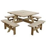 Table de pique - nique en bois carr�e - rowlinson