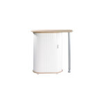 M&s - table avec plateau pivotant chne et blanc - lunch