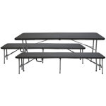 Table pliante avec 2 bancs 180cm restauration thinia home