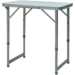 Table pliante table de camping table de jardin hauteur r�glable aluminium mdf blanc