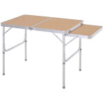 Table pliante table de camping table de jardin avec rallonge hauteur r�glable aluminium mdf imitation ...