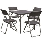 Fraschetti - table pliante avec chaises incluses ensemble de table en rsine en acier avec 4 chaises ...