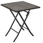 Domus - table pliante en hdpe effet bois avec structure en acier et supports pour terrasse de jardin