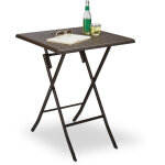 Relaxdays - table pliante de jardin bastian, pour le camping, pratique, h x l x p : 74 x 61, 5 x 61, ...