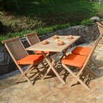 Table pliante rectangulaire en teck massif kensa� 120 x 70 cm