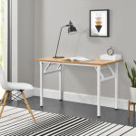 Table pliante de salle  manger 120 x 60 cm  hauteur rglable pour 4 personnes htre blanc [neu. haus] ...