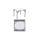 Table de camping pliante en acier hdpe 87x87x74 cm ? r�sistante aux intemp�ries ? id�ale pour pique - ...