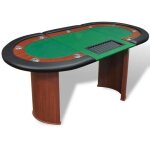 Table de poker pour 10 joueurs avec espace de croupier vert