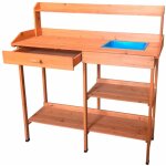 Table de pr�paration jardinage gardiun kalvin 44x116x125 cm bois naturel
