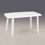 Salone - table en re'sine antichoc art. 56 table de jardin d'exte'rieur blanche 137x85x72 cm
