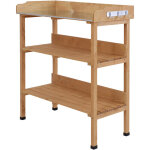 Table de rempotage jardinage - 2 �tag�res 3 crochets outils plateau t�le acier galvanis� avec rebord ...