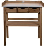 Table � rempoter bois et zinc 3 tiroirs