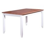 Table de repas bois  takao  160cm blanc & naturel