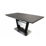Table extensible 160  210 cm cramique gris pied central - divine