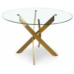 Paris prix - table de repas ronde design 'rixa' 120cm or