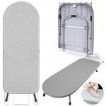 Table � repasser pliable en acier inoxydable et maille en coton gris