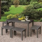 Table en résine anthracite sumatra - 137x78cm Table en résine anthracite sumatra - 137x78cm