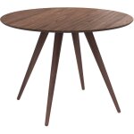 Table ronde 4 personnes en bois fonc� finition noyer d105 cm - liwa