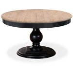 Table ronde extensible en bois massif héloïse bois naturel et pied noir Table ronde extensible en bois massif héloïse bois naturel et pied noir