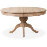 Intensedeco - table ronde extensible en bois massif sidonie bois naturel
