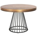 Cotecosy - table ronde extensible grivery bois noisette pieds noir