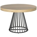 Table ronde extensible grivery chêne clair pieds noir Table ronde extensible grivery chêne clair pieds noir