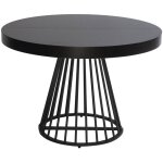 Cotecosy - table ronde extensible grivery noir pieds noir