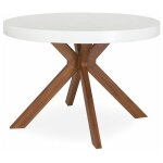 Table ronde extensible zefane 160 - 260cm blanc Table ronde extensible zefane 160 - 260cm blanc