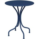 Table ronde de jardin d. 60 cm en m�tal - bleu nuit - mirmande de mylia