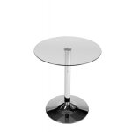 Clp ? table haute ronde � 60 cm en verre et acier inoxydable ? hauteur 70 cm ? design moderne pour bistrots ...