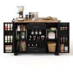 Table roulante de cuisine avec plan de travail rabattable, �lot de cuisine sur roulettes, 120x45 / 70x92cm, ...