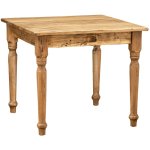 Biscottini - table rustique en bois massif de tilleul finition noyer